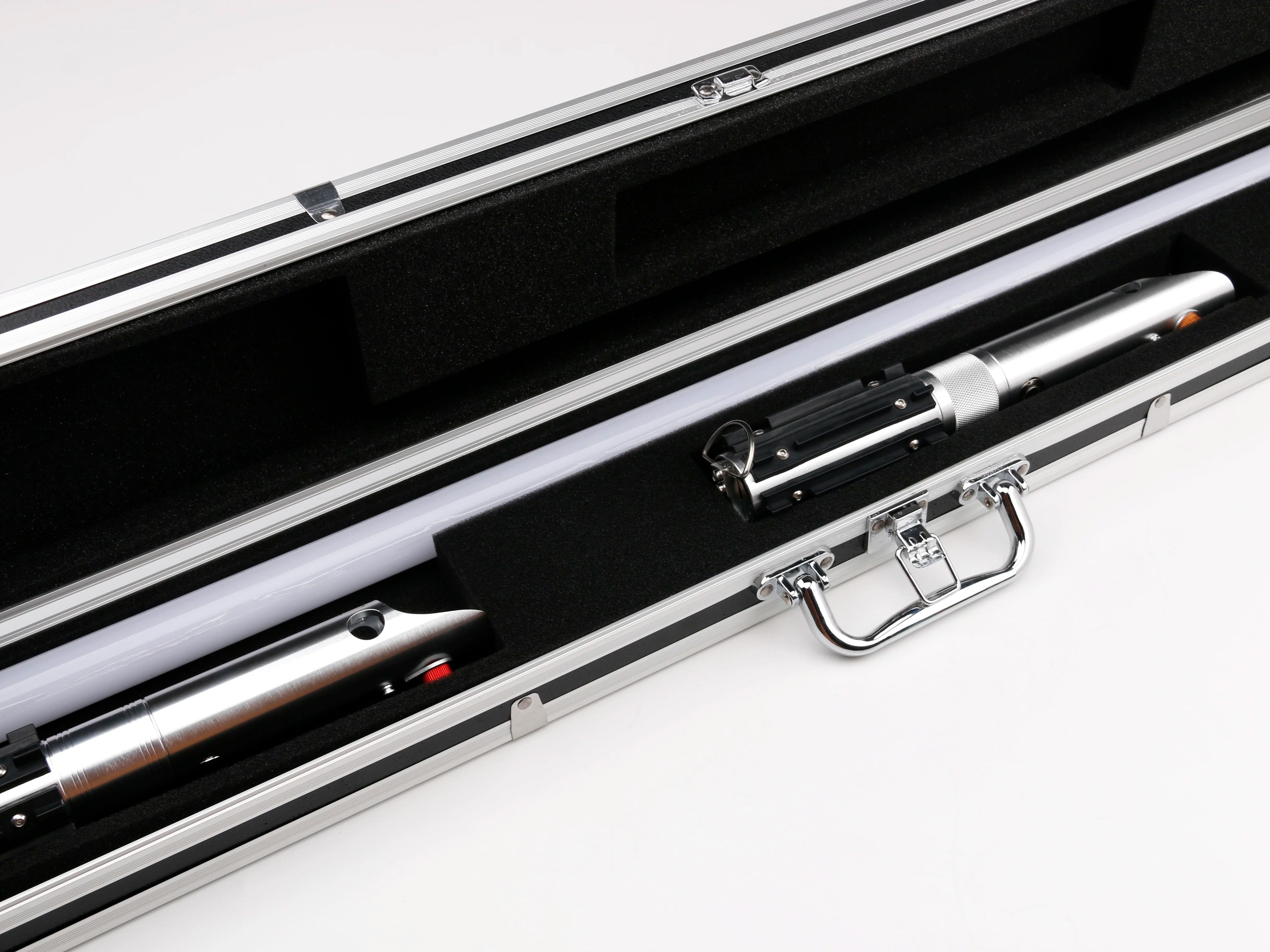 Custom Neopixel Lightsaber Replica Black Silver | Display Collection | Protective Case Included