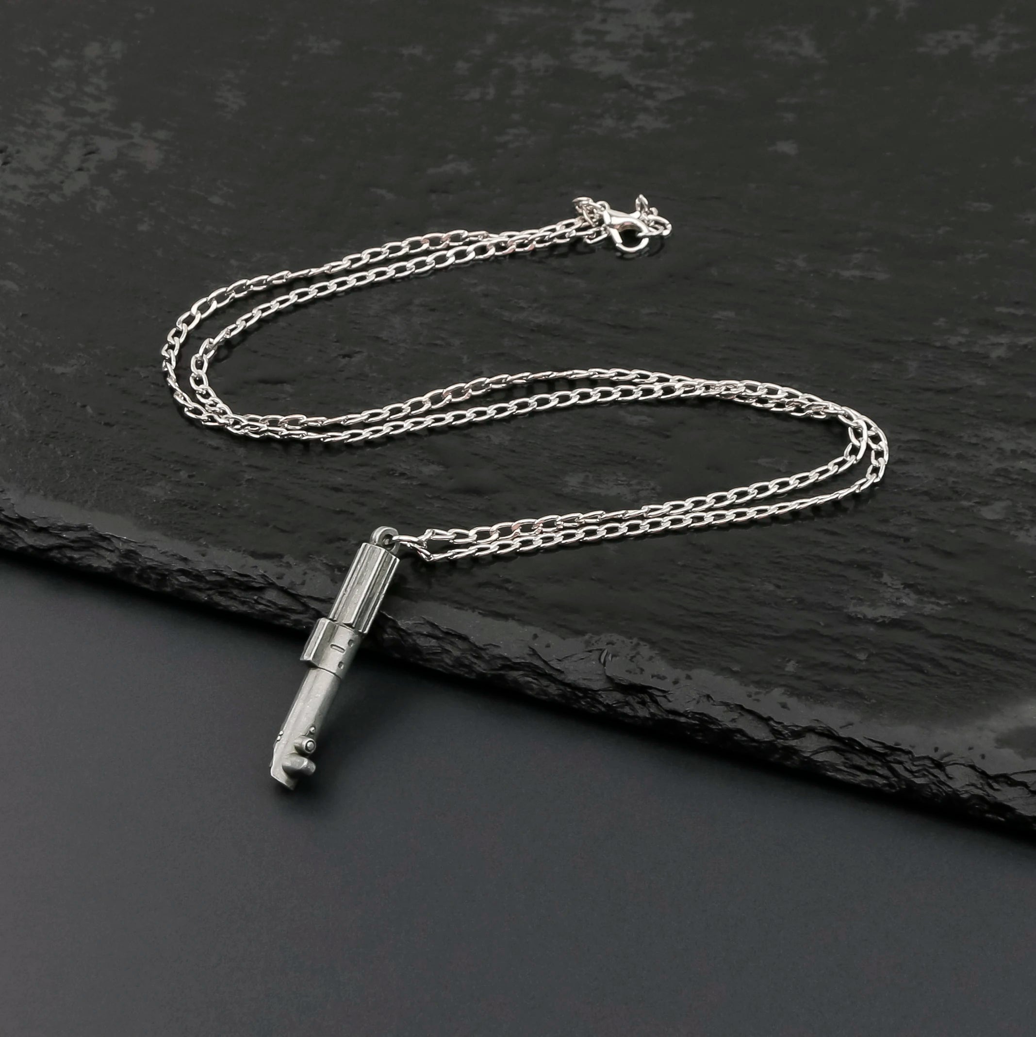 Neopixel Lightsaber Replica Necklace Kenobi Style | Metal Accessory | Flashing Collectible