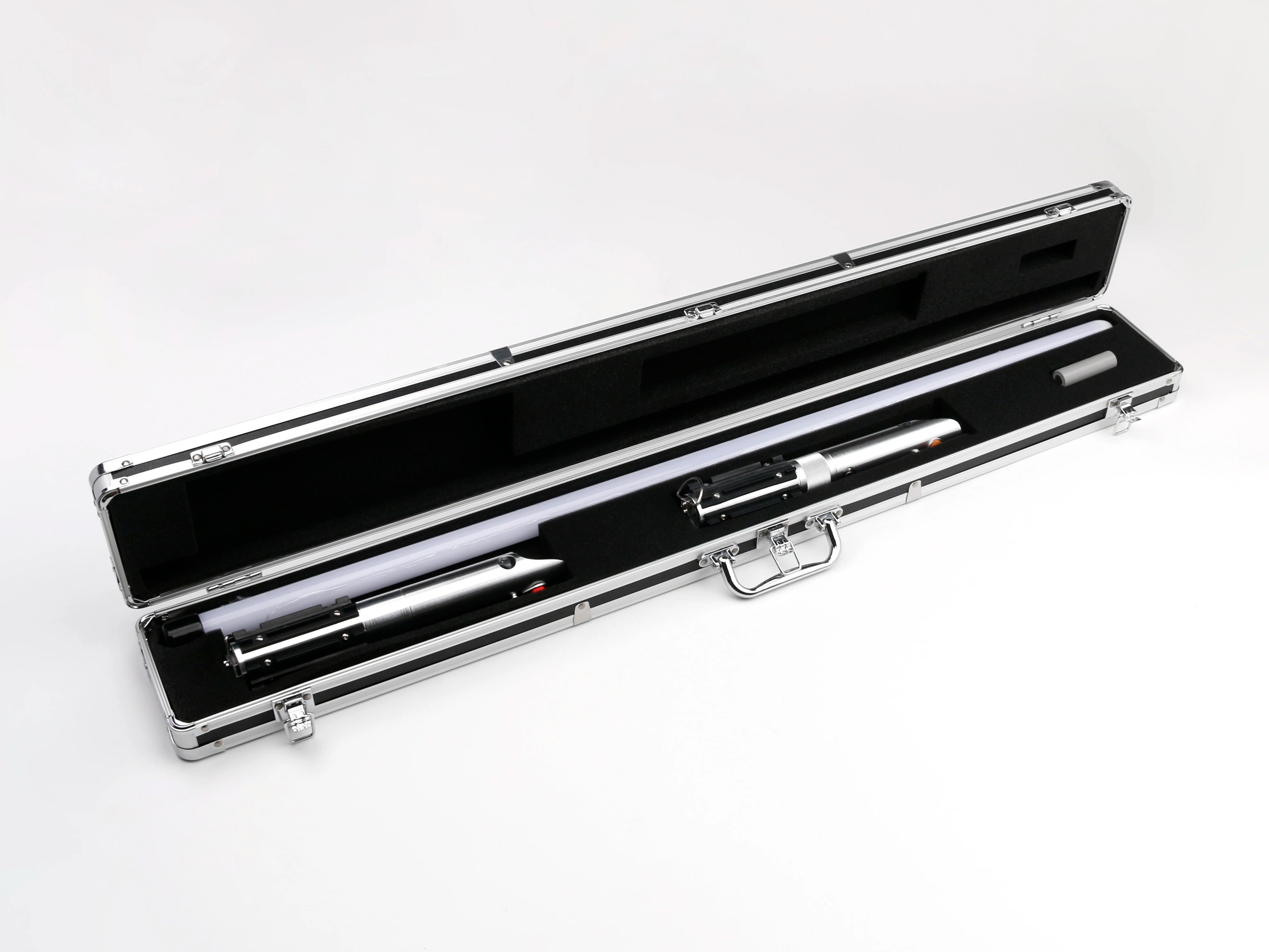 Custom Neopixel Lightsaber Replica Black Silver | Display Collection | Protective Case Included