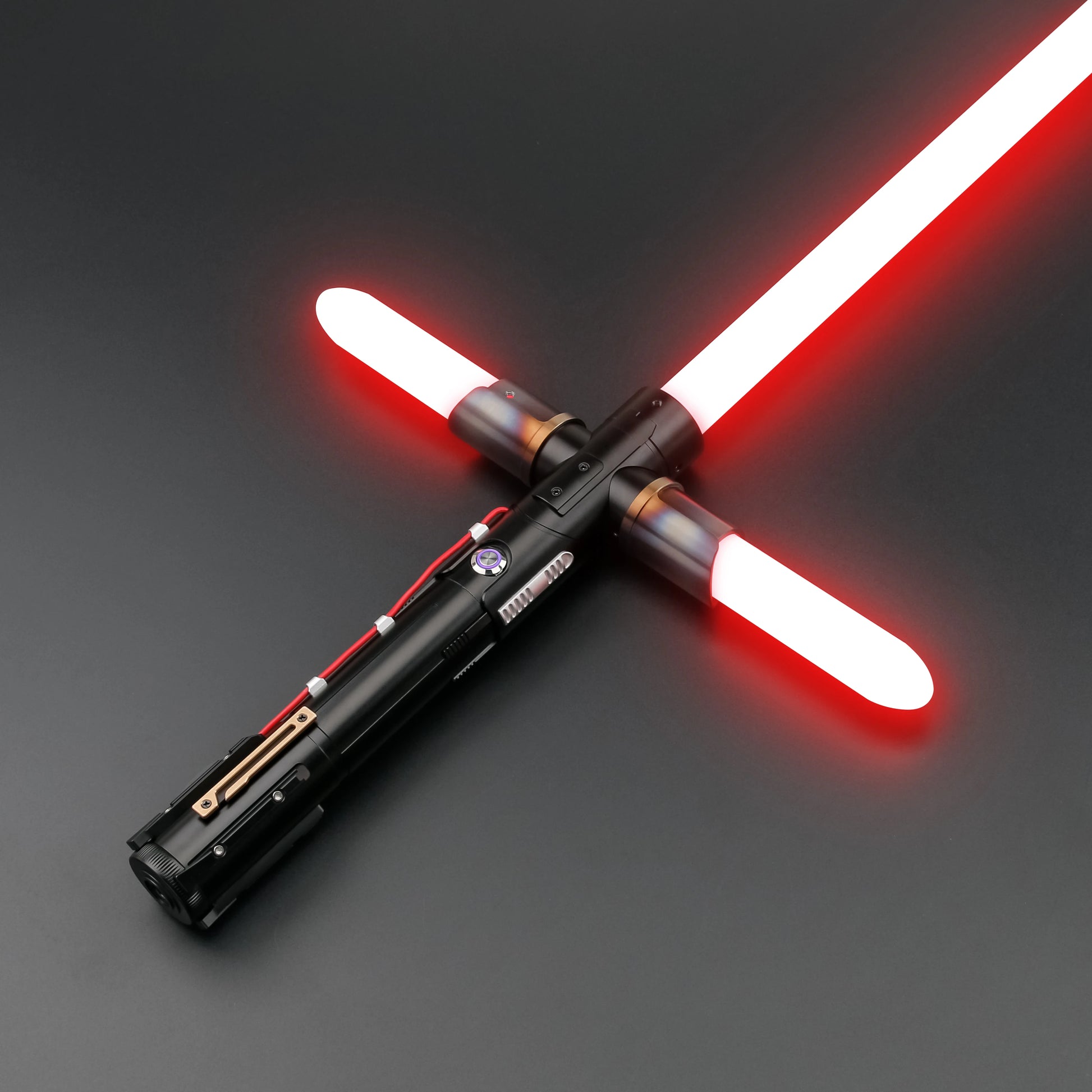 Kylo Ren SE Neopixel Lightsaber Replica | Crossguard Design | 2 Side Blades | Heavy Dueling | Metal Hilt | Laser Sword | Lightsaber Sound Effects | Custom Lightsaber | Lightsaber Toy