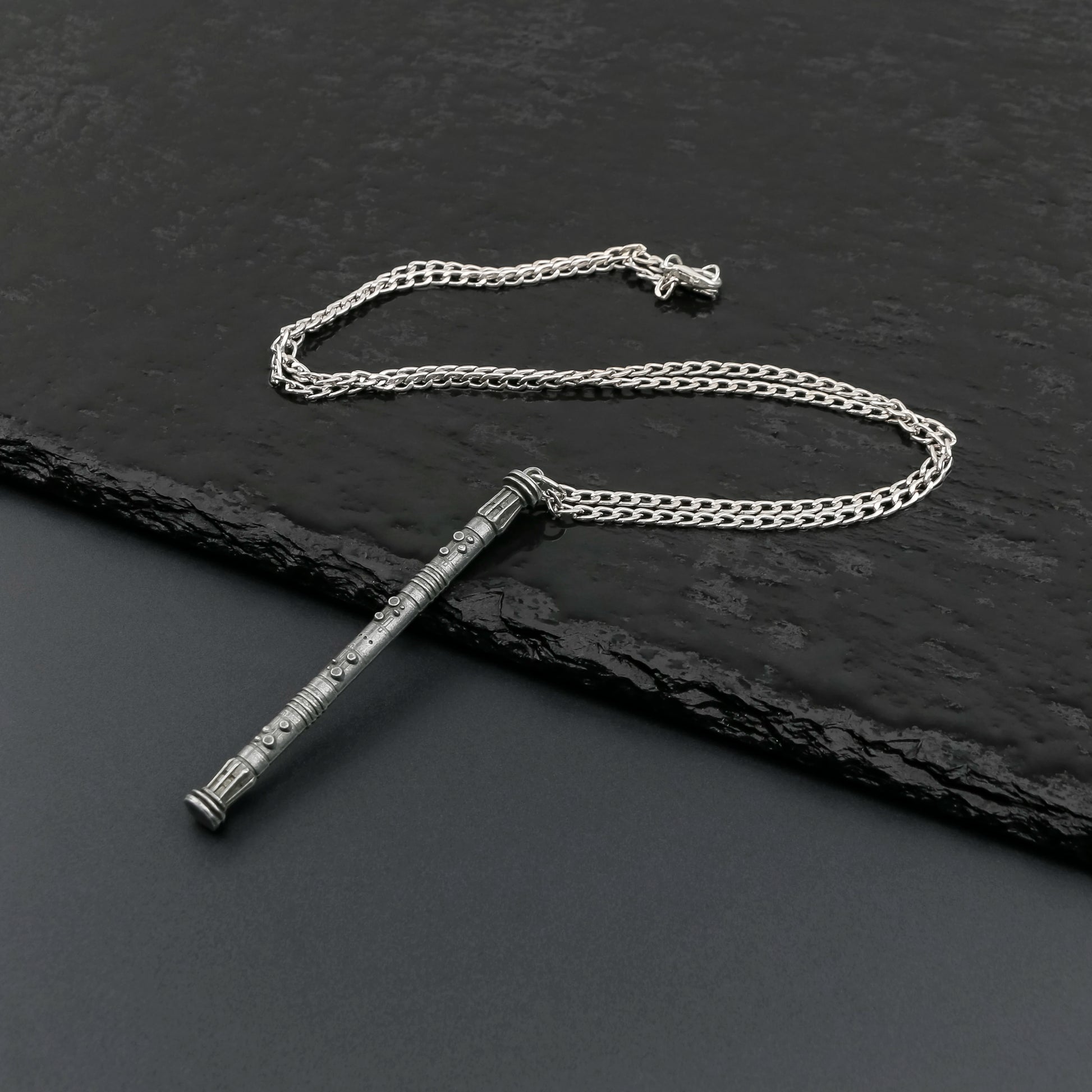 Kenobi Neopixel Lightsaber Replica Necklace | Metal Saber | Flashing Cosplay Jewelry