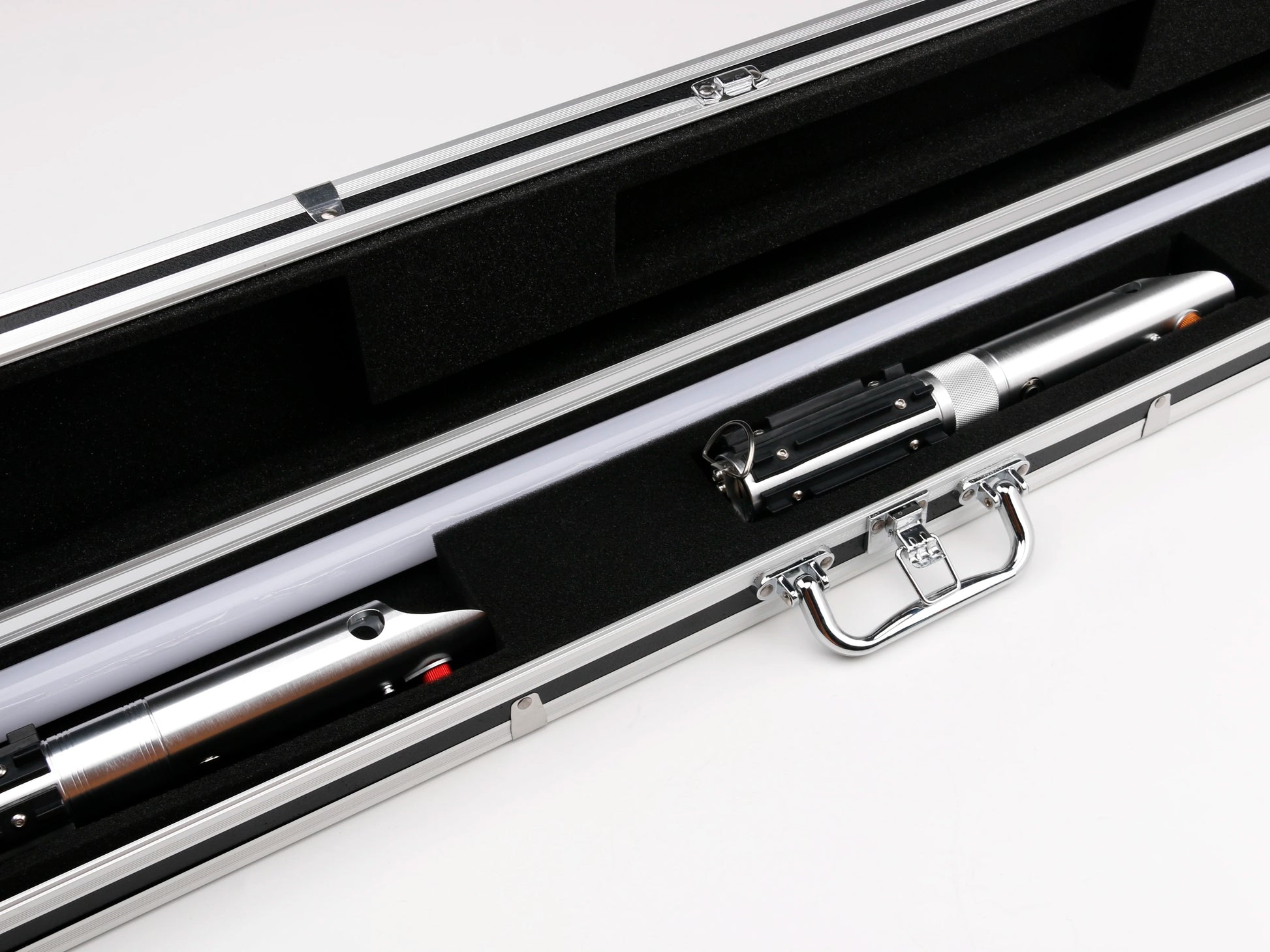 Custom Neopixel Lightsaber Replica Black Silver | Display Collection | Protective Case Included