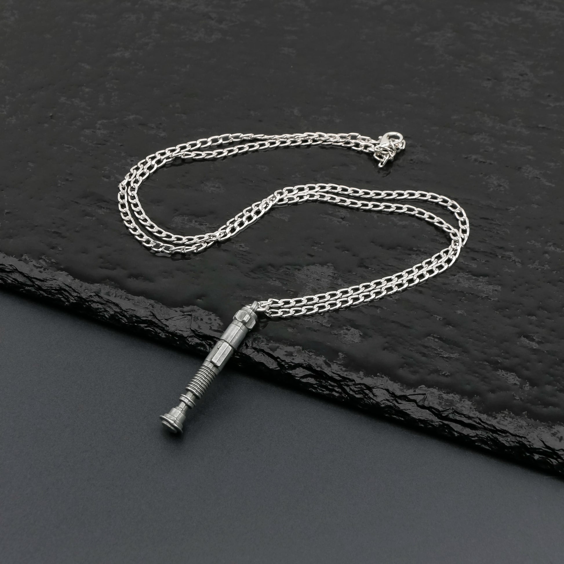 Kenobi Neopixel Lightsaber Replica | Metal Necklace Ornament | Custom Saber Cosplay Accessory