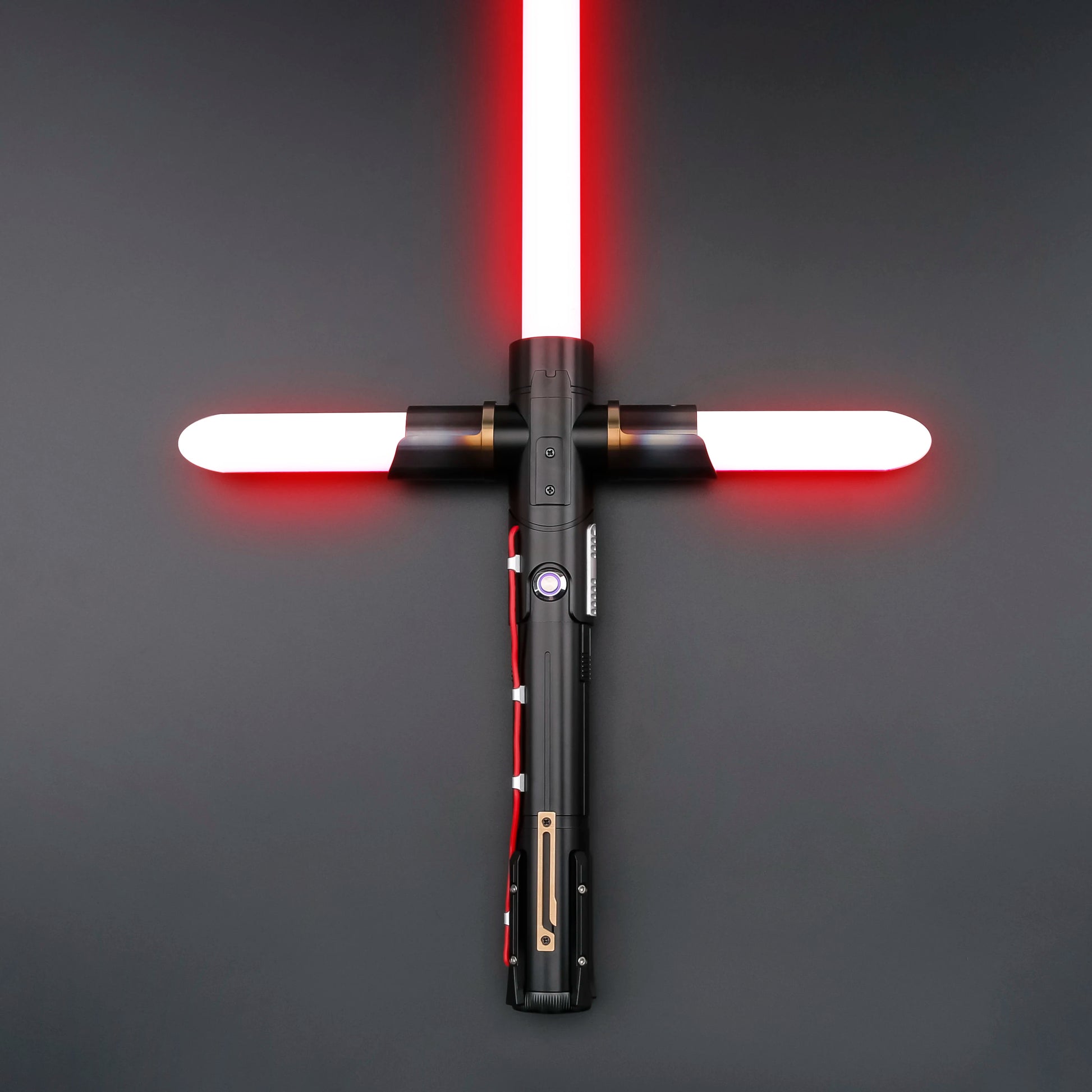 Kylo Ren SE Neopixel Lightsaber Replica | Crossguard Design | 2 Side Blades | Heavy Dueling | Metal Hilt | Laser Sword | Lightsaber Sound Effects | Custom Lightsaber | Lightsaber Toy
