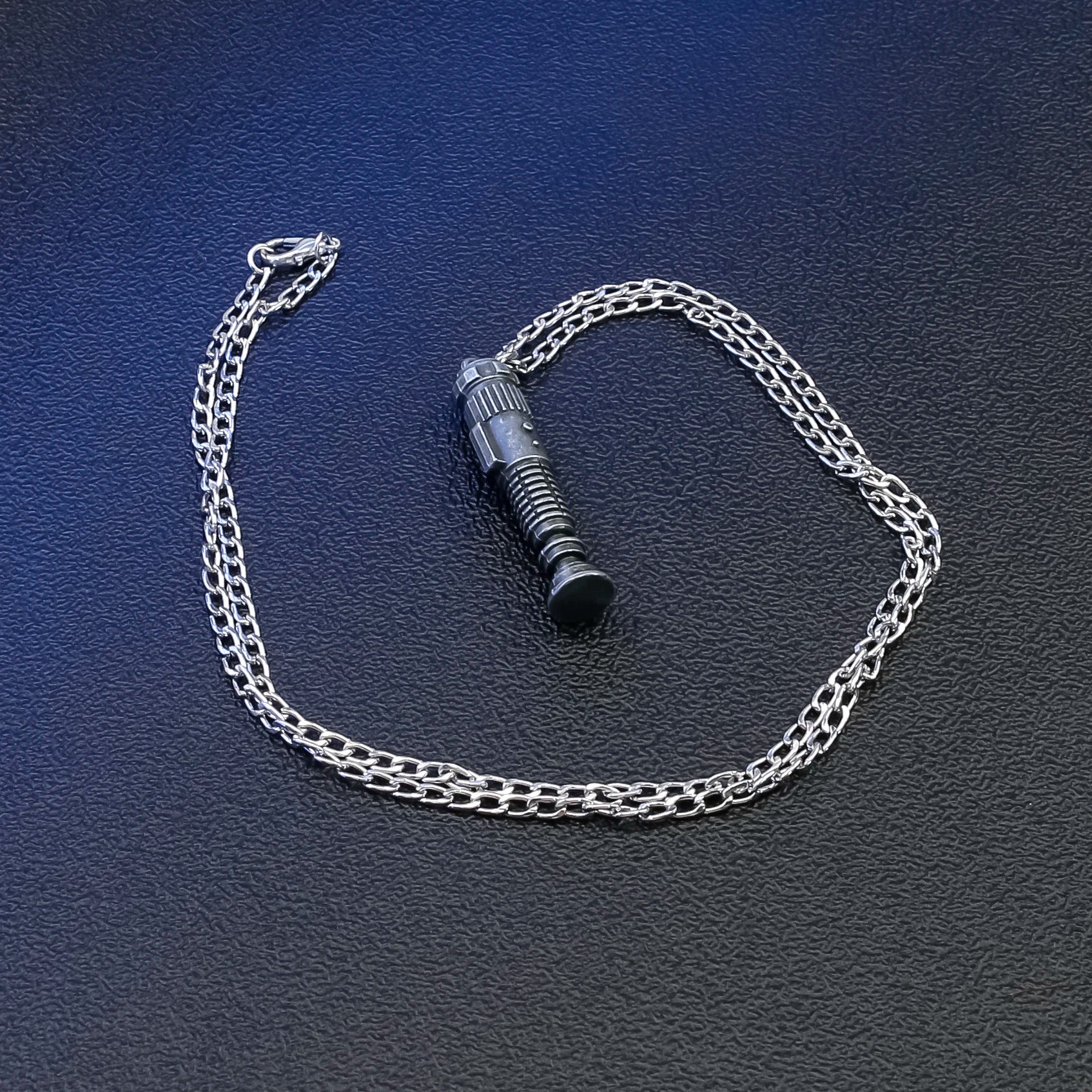 Obi-Wan Kenobi Inspired Neopixel Lightsaber Replica Necklace | Metal Material | Miniature Saber Collectors Ornament | Cosplay Jewelry | Luke Skywalker Theme | Accessory Fan Gift | Unisex Jewelry