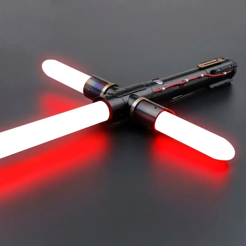Kylo Ren SE Neopixel Lightsaber Replica | Crossguard Design | 2 Side Blades | Heavy Dueling | Metal Hilt | Laser Sword | Lightsaber Sound Effects | Custom Lightsaber | Lightsaber Toy